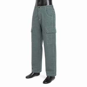 Pantalones Cargo Grises y Verdes al por Mayor Personalizados, Pantalones Casuales de Pierna Recta de Alta Calidad con Múltiples Bolsillos para Hombre, Ropa Urbana - Product Image 4