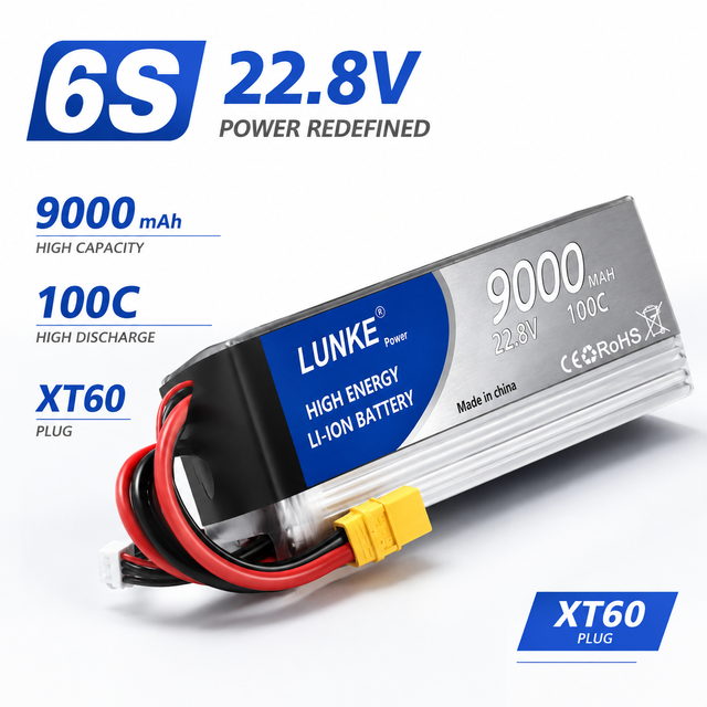 100C High Discharge 6S 22.8V 9000mAh Lipo Battery for RC Quadcopter Airplane FPV Drones Car Boat Accessories 102050