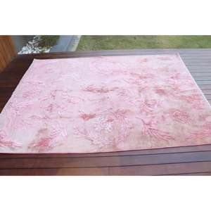 พรมวินเทจสไตล์ตุรกี ขนาด 5.4x7.4 ฟุต พรมขนสัตว์สีชมพู - Product Image 3