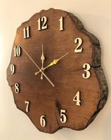 Jam Dinding Kayu Analog Buatan Tangan Desain Bentuk Art Deco Dekorasi Rumah Ruang Tamu Satu Sisi Motif Quartz Pernikahan Baterai