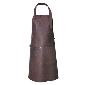 牛皮焊接焊接机围裙工作安全围裙带口袋防火焊接围裙