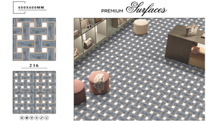 Carreaux imprimés numériques 3D brillants de style moderne Taille de 600x600mm Corps en porcelaine émaillée polie utilisé pour la décoration du centre commercial - Product Image 6
