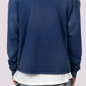 Sweat à capuche vintage en molleton de coton recyclé lourd avec logo personnalisé, manches longues, impression gonflée lavée pour service OEM - Product Image 3