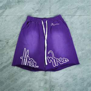 Pantalones cortos de sudor de algodón pesado Vintage de verano para hombre, ropa de calle personalizada, pantalones cortos de gimnasio para correr con lavado ácido - Product Image 1