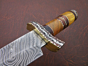 Handmade 12-Inch Damascus Steel Hunting Bowie Knife <b>Leather</b> Handle Customizable OEM Bushcraft Survival Knives Sheath DIY Grade - Product Image 5
