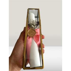 Boîte à bijoux rectangulaire minimaliste en verre - Vitrine longue avec cadre en laiton - Terrarium moderne de luxe en verre pour montres et stylos - Product Image 3