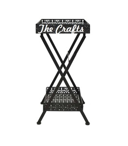 Bandeja de servicio de hierro y vidrio de primera calidad con soporte Bandeja y soporte decorativos de tamaño y forma personalizados - Product Image 2