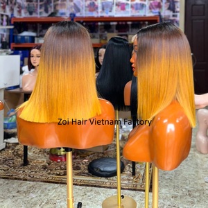 วิกผมบ๊อบแบบไม่มีกาวสำหรับผู้หญิงผิวดำวิกผมแท้ลูกไม้ด้านหน้าเรียบตรง - Product Image 2