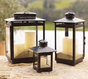 Antique Finishing Metal & Glass Candle Lantern Set Handmade <b>Candlestick</b> <b>Holder</b> of 2 Different Sizes Low Price Sale Custom Print - Product Image 2
