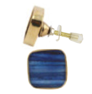Boutons de porte de tiroir faits à la main en résine bleue moderne avec poignée carrée en métal et bois pour armoire de cuisine salon salle de bain - Product Image 2