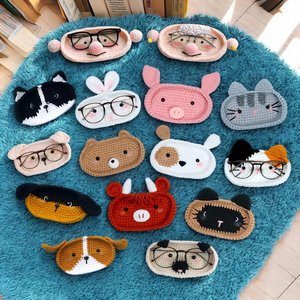 Crochet Eyeglass Case Handmade Eyeglasses Holder Boite Bear Animal Glass Glaser Handwork Holder Kasten Cute Amigurumi Frog Case - Product Image 2