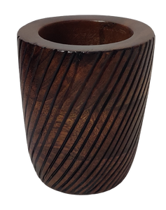 Decoración del hogar estilo americano moderno tallado a mano marrón oscuro Vintage gran oferta decoración de boda artesanal India mango madera a granel jarrón olla - Product Image 5