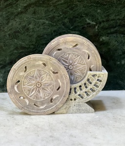 Handmade Elephant Design Agate Soapstone <b>Marble</b> <b>Coaster</b> Set Polished 6 Plates & 1 Holder for Milk Coffee Tea Very Low Price - Product Image 1