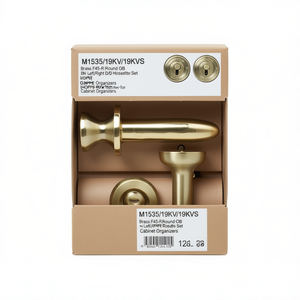 Genova M1535/19KV/19KVS Brass F45-R Round OB DIN Left/Right D/D HOPPE Rosette Set for Cabinet Organizers - Product Image 2