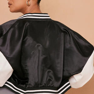 Cropped Varsity Jacket Custom Quilted Leather Printed Embroidery Decoration Cotton Filled Fabric Lining Wool Haus Industries - Product Image 6