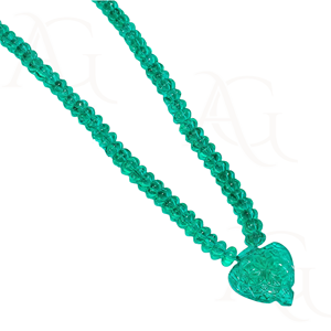 Collier d'émeraudes cultivées en laboratoire Perles à facettes lisses polies vertes Nano Cut Gemstone Strand for Jewelry Making Customisable - Product Image 2