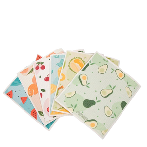 Paño de cocina cuadrado de pulpa de madera sueca y algodón, sostenible, impreso, absorbente, tipo estropajo, tejido alemán, para cocina, para limpieza de grasa, toalla multiusos - Product Image 4