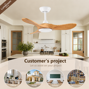 36 Inch <b>Ceiling</b> <b>Fan</b> Without Light, 3 Solid Wood Blades, Downrod Mount, Reversible DC Motor with <b>Remote</b> <b>Control</b> for Bedroom - Product Image 3