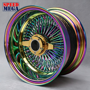 ล้อแม็กซ์แบบถอดได้ Neo Chrome ขอบลึก ลายหลายก้าน สีรุ้ง สำหรับรถ Lowrider คลาสสิค ล้อฟอร์จคุณภาพพรีเมียม - Product Image 1