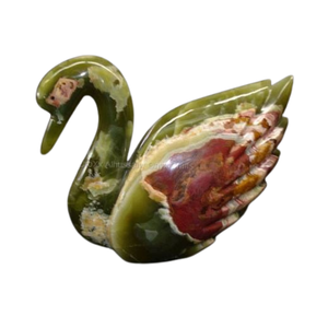 Estatuilla de ónix de pato tallada a mano única, decoración de animales de piedra Premium para el hogar, regalo para amantes de los animales y coleccionistas - Product Image 1