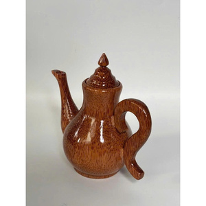 Théière ronde de style américain de 400 ml en bambou écologique de haute qualité, fabriquée sur mesure pour un cadeau de pendaison de crémaillère - Product Image 1