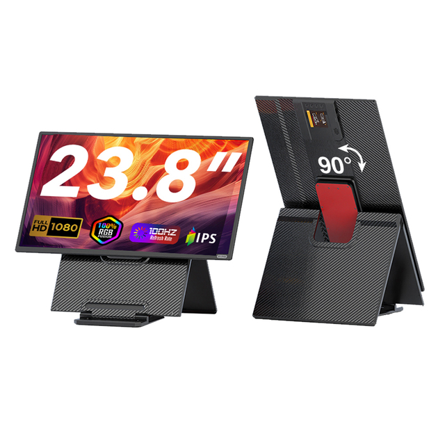 Kwumsy D1 23.8" Foldable Portable Monitor 1080P FHD IPS 100Hz Type-C Large Screen Laptop Extender OEM ODM Factory Wholesale