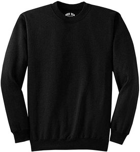 Sweat-shirt à col rond personnalisé OEM, uni noir, unisexe, en coton, pull-over, vêtement vierge pour les marques de mode - Product Image 2