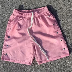 Short d'été rétro hip-hop pour homme Style rétro américain Pantalon 5 points respirant en peluche imprimé lettre écologique - Product Image 5