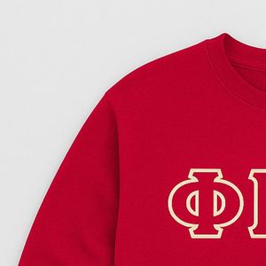 Maglietta a maniche lunghe Kappa Alpha Psi Phi Nu Pi con 3 lettere in feltro, maglietta rossa da uomo, abbigliamento greco ufficiale D9 - Product Image 5