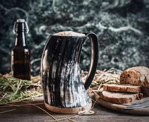 Tasse en corne de buffle de luxe de style américain Design créatif de luxe Accessoires de bar Tasse en corne d'approvisionnement en vrac d'excellente qualité - Product Image 2