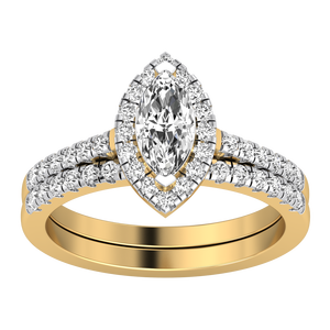 Anillo de Bodas de Oro Blanco y Amarillo de 9K para Mujer, 1 Quilate, Claridad VS, Color EF, Diamante Cultivado en Laboratorio, Certificado IGI, Lujoso y Personalizable - Product Image 4