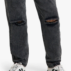 Latest Women's Black High Waist Vintage Ripped Knee Loose Straight Wide Leg Jeans Washed All Winter Spring Autumn Season Pants - Product Image 6