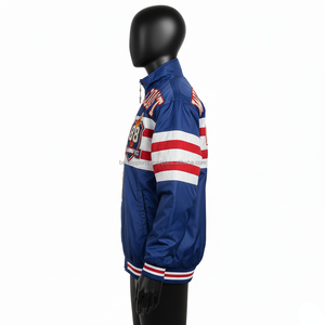 Veste Coupe-Vent pour Femme GSM Nylon Shell Rouge Blanc Bleu Panneaux Brodés Logo Personnalisé Zip Up Style Veste Coupe-Vent Pour Femmes - Product Image 3