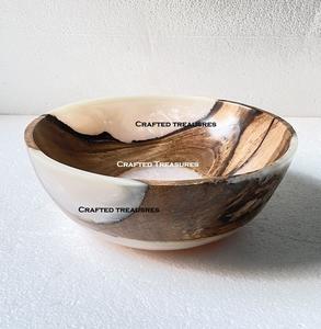 Ensemble de vaisselle en bois de résine époxy au design moderne le plus vendu bol rond de fantaisie à mélanger pour la maison, l'hôtel ou le restaurant, la cuisine - Product Image 6