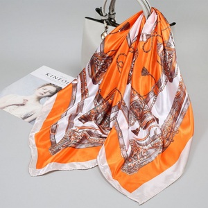 90*90CM Designer Custom Digital Printing Luxury <b>Silk</b> <b>Scarves</b> Satin <b>Silk</b> Hijab <b>Scarf</b> Printed Logo Women Head Satin <b>Scarves</b> - Product Image 3