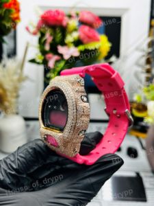 Hip Hop Moissanite Diamond Digital <b>Watch</b> Iced Out Choronograoh Luxury Statement Bust Down <b>Watch</b> For Unisex wear - Product Image 3