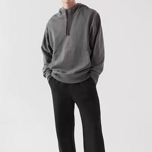 100% algodón de talla grande transpirable pulóver ácido lavado con capucha para hombres/peso pesado Vintage desgastado de gran tamaño ácido lavado con capucha - Product Image 4