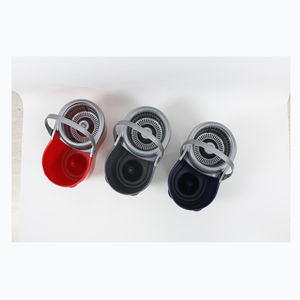 Juego de fregona giratoria moderna de microfibra con mango telescópico de aluminio y cesta de plástico - Product Image 1