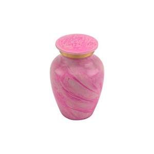 L'urne Tropical Vibes New Style contient un pot adulte de couleur rose commémorative en métal Mini urne souvenir faite à la main pour homme et femme Ashe - Product Image 1