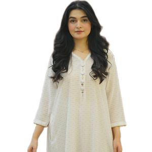 Ensemble Kurta Pyjama pour femmes en Georgette longue et élégante, de haute qualité, pour les fêtes, design ethnique moderne, embellissements élégants - Product Image 6