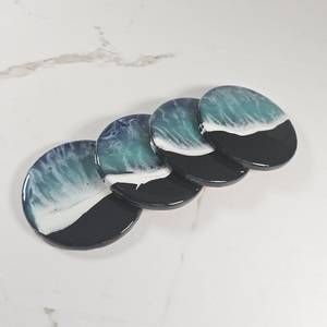 Artisan Handmade Durable Classic Natural Wooden Resin Coaster Set with Epoxy Resin for Home <b>Bar</b> and Restaurant Use - Product Image 5