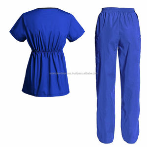 Uniformes Unisex de algodón negro, tejido de punto, manga corta, cuello levantado, personal con bolsillos, número de modelo OEM - Product Image 4