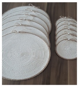 Manteles individuales de cuerda de algodón personalizados para mesa de comedor, manteles individuales tejidos, posavasos trenzados al por mayor - Product Image 1