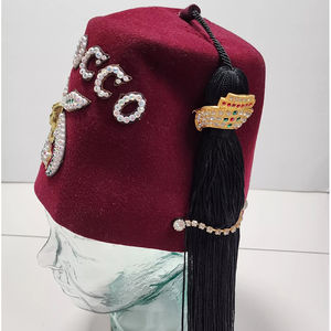 Sombrero Masónico Francés Vintage Hecho a Mano con Borla Color Borgoña, de Alta Calidad, 100% Lana, para Uso Diario, Playa, Deportes, Viajes - Product Image 2