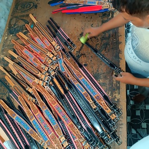 Collar de perro de cuero con cuentas occidental acolchado suave de calidad superior Collar de perro con herramientas occidentales a precio mayorista - Product Image 4