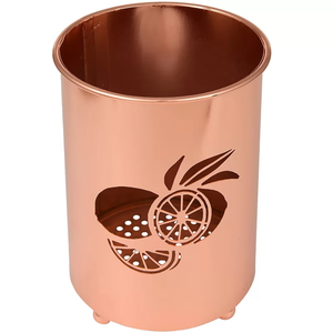 Shiny Polished Copper Ceramic Cutlery Holder Spoon Utensils for Kitchen Table Top Dining Restaurant Use - Product Image 2