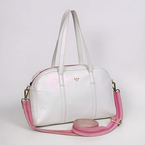 กระเป๋าแฟชั่นหนังเทียมหรูหราสำหรับใส่ไปยิมที่จัดเก็บของในยิมแบบทันสมัยสำหรับสายเชฟรอนสีชมพูสีขาวสีรุ้ง - Product Image 2