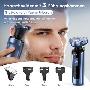 Rasoir rotatif rechargeable USB sans fil 5 en 1 pour homme, rasoir électrique facial humide/sec, étanche, kit portable pour la maison - IPX7 - Product Image 6