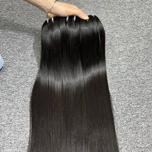 Perruques de cheveux humains vietnamiens de longueur égale à la trame droite d'os vierges 100% disponibles en 10-40 pouces - Product Image 4