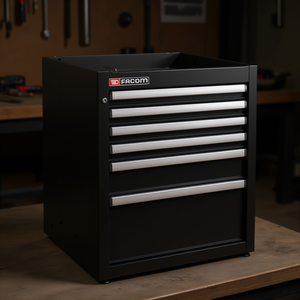 ตู้เก็บเครื่องมือแบบฐานเดียว Facom พร้อมลิ้นชัก 6 ช่อง สีดำ - Product Image 3